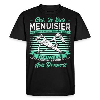 Menuisier Humour - T-shirt Premium bio Homme - noir - Devant - Nico (187cm)