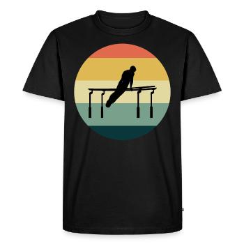 Gymnastique Artistique Barres Parallèles Gymnaste Vintage - T-shirt Premium bio Homme - noir - Devant - Nico (187cm)