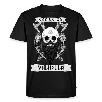 See us in valhalla - Men's Premium Organic T-Shirt - black - Front - Nico (187cm)