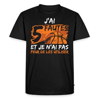 Joueur de Basket Basketteuse Basketball Basketteur - T-shirt Premium bio Homme - noir - Devant - Nico (187cm)
