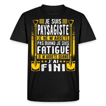 Paysagiste Jardinier Paysagiste Aménagement - T-shirt Premium bio Homme - noir - Devant - Nico (187cm)