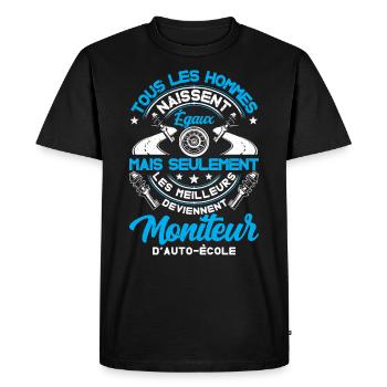 Moniteur De Conduite Moniteur D'Auto-École - T-shirt Premium bio Homme - noir - Devant - Nico (187cm)