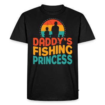 Pêche Princesse Papa Fille - T-shirt Premium bio Homme - noir - Devant - Nico (187cm)
