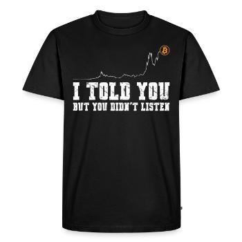 Bitcoin Crypto Chart je vous ai dit - T-shirt Premium bio Homme - noir - Devant - Nico (187cm)
