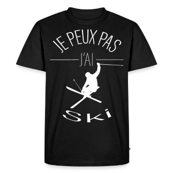 J'peux pas j'ai ski - T-shirt Premium bio Homme - noir - Devant - Nico (187cm)
