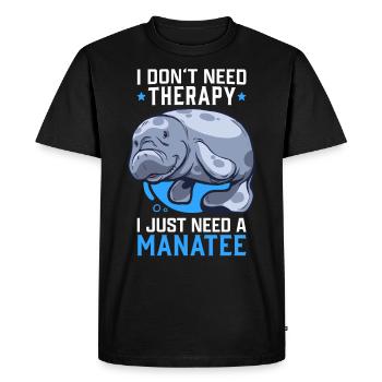 Lamantin sans thérapie Lamantin Mammifère marin Lamantin - T-shirt Premium bio Homme - noir - Devant - Nico (187cm)