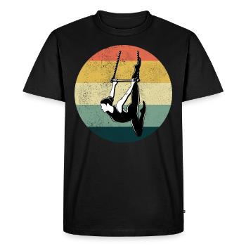 Static Trapeze Artist Circus Gymnastics Vintage - Men's Premium Organic T-Shirt - black - Front - Nico (187cm)