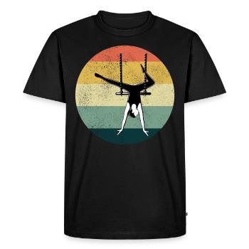 Static Trapeze Artist Circus Gymnastics Vintage - Men's Premium Organic T-Shirt - black - Front - Nico (187cm)