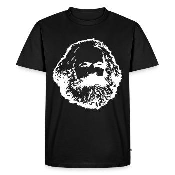 Karl Marx Face Communism Marxism Philosopher - Men's Premium Organic T-Shirt - black - Front - Nico (187cm)