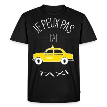 Je Peux pas j'ai mon taxi - T-shirt Premium bio Homme - noir - Devant - Nico (187cm)