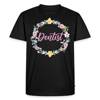Dentiste Fleur Florale Dentiste - T-shirt Premium bio Homme - noir - Devant - Nico (187cm)