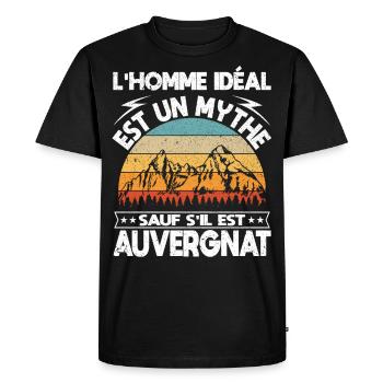 Auvergnat Auvergne - T-shirt Premium bio Homme - noir - Devant - Nico (187cm)