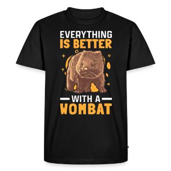 Mieux avec Wombat Australia Marsupial - T-shirt Premium bio Homme - noir - Devant - Nico (187cm)