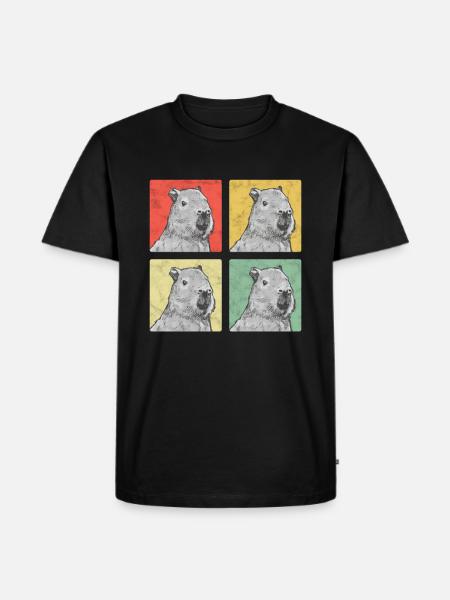 Capybara Vintage Sydamerikansk capybara - Ekologisk premium-T-shirt herr - svart