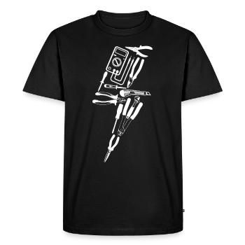 Electrician Flash Tool - Men's Premium Organic T-Shirt - black - Front - Nico (187cm)