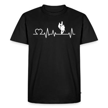 Power Electrician Heartbeat Electrician Gift - Men's Premium Organic T-Shirt - black - Front - Nico (187cm)