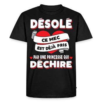 Mari Saint-Valentin Homme Fiancé Humour - T-shirt Premium bio Homme - noir - Devant - Nico (187cm)