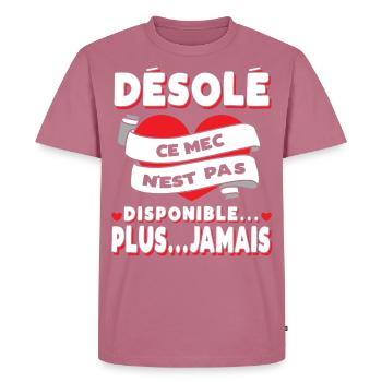 Fiancé Saint-Valentin Homme Mari Humour - T-shirt Premium bio Homme - mauve - Devant - Nico (187cm)