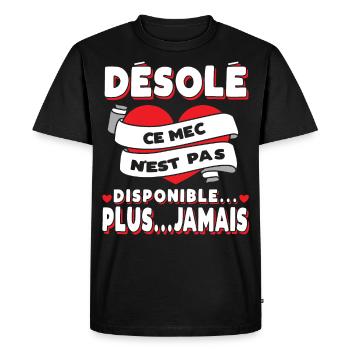 Fiancé Saint-Valentin Homme Mari Humour - T-shirt Premium bio Homme - noir - Devant - Nico (187cm)