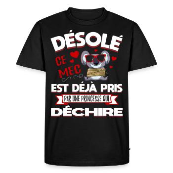 Désolé Saint-Valentin Homme Mari Humour - T-shirt Premium bio Homme - noir - Devant - Nico (187cm)