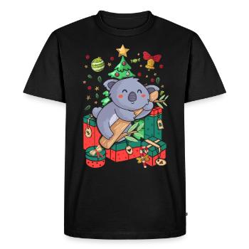 Ugly Christmas Sweater Koala - Männer Premium Bio T-Shirt - Schwarz - Vorne - Nico (187cm)