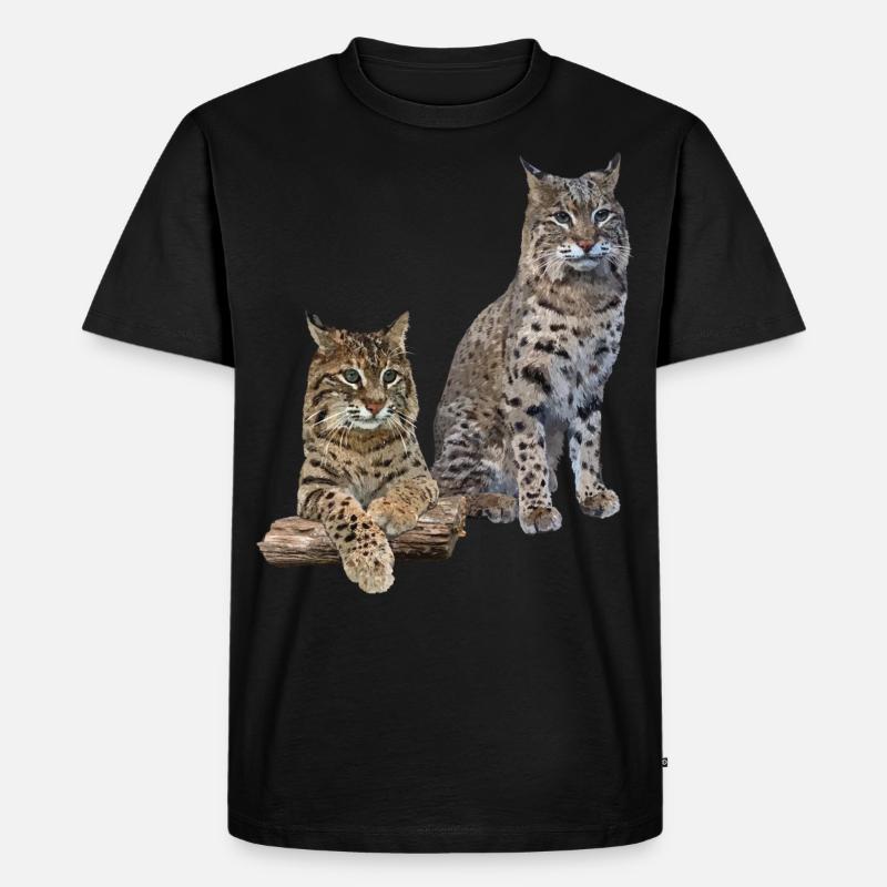 Luchs - Männer Premium Bio T-Shirt - Schwarz