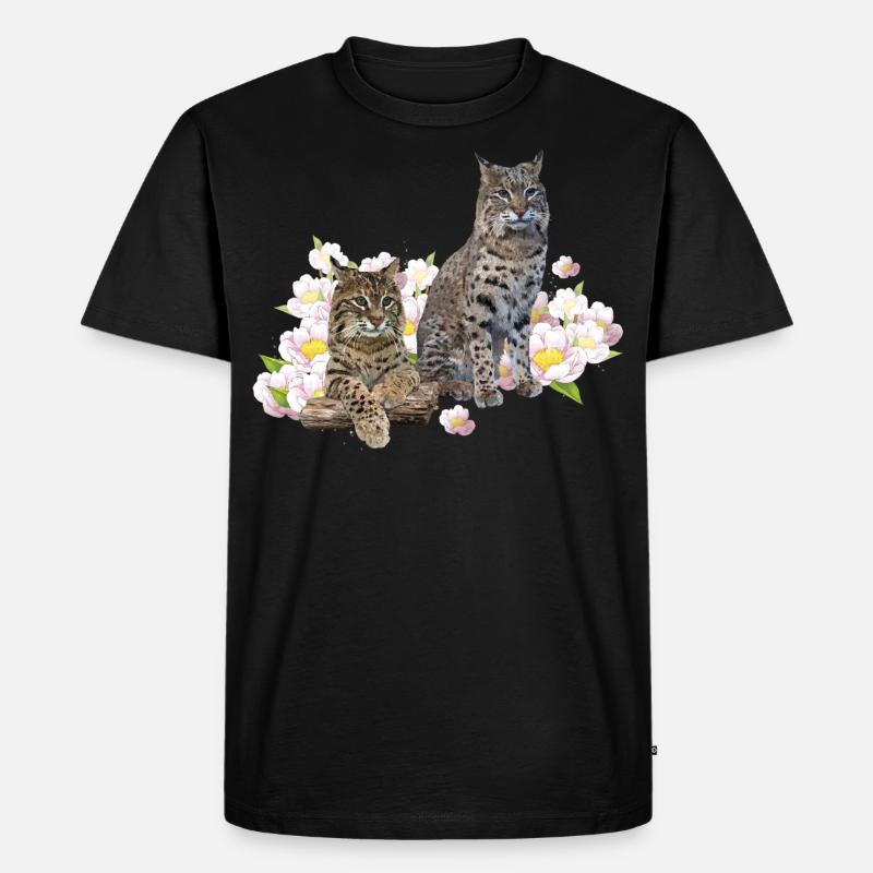 Luchs - Männer Premium Bio T-Shirt - Schwarz