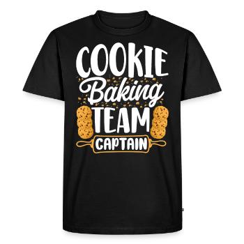 Bake Baking Cookie Team Captain - Men's Premium Organic T-Shirt - black - Front - Nico (187cm)