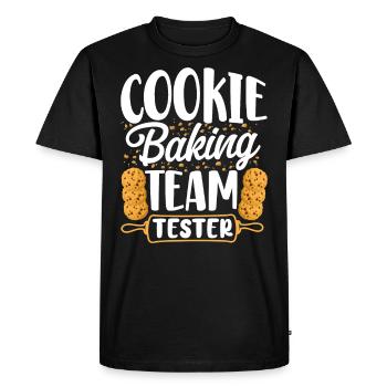 Testeur de l’équipe Bake Baking Cookie - T-shirt Premium bio Homme - noir - Devant - Nico (187cm)