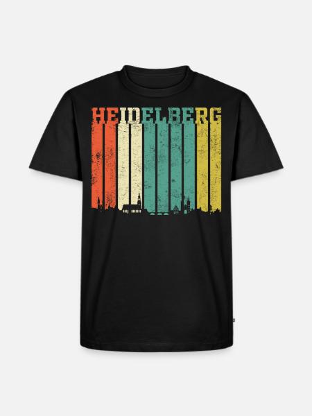 Heidelberg | Heidelberg Skyline - Männer Premium Bio T-Shirt - Schwarz