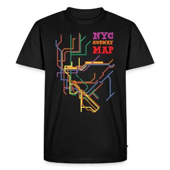 Carte du métro de New York Carte de la ville de New York Usa Cadeau - T-shirt Premium bio Homme - noir - Devant - Nico (187cm)