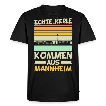 Lustige Mannheim Sprüche Stadt Liebe Heimat - Männer Premium Bio T-Shirt - Schwarz - Vorne - Nico (187cm)