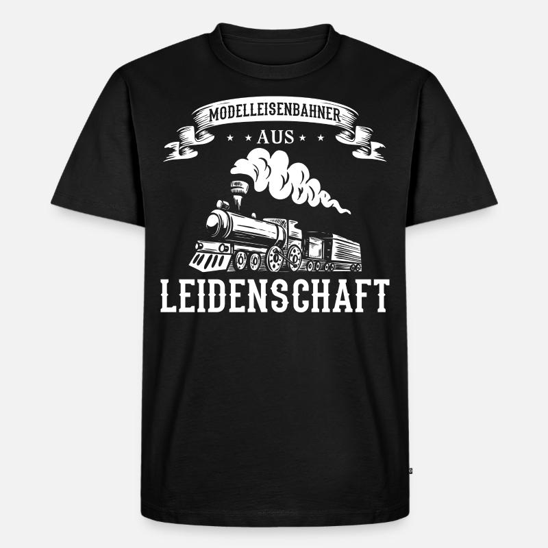 Modellbahner aus Leidenschaft - Männer Premium Bio T-Shirt - Schwarz