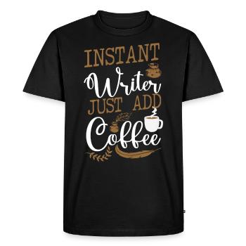 Writing Coffee Novel Writer & - Men's Premium Organic T-Shirt - black - Front - Nico (187cm)