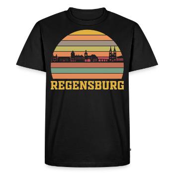 Regensburg - Männer Premium Bio T-Shirt - Schwarz - Vorne - Nico (187cm)