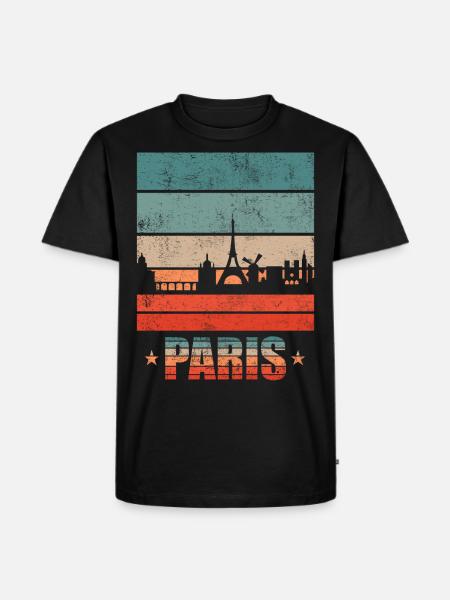 Städte Skyline Paris - Männer Premium Bio T-Shirt - Schwarz