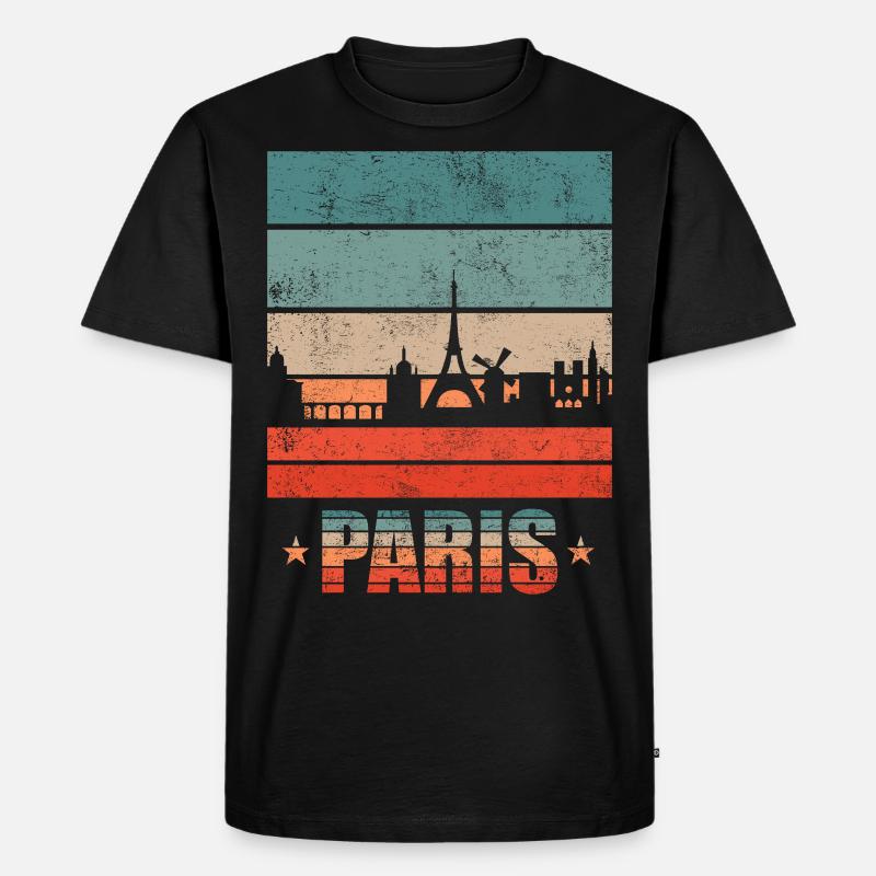 Städte Skyline Paris - Männer Premium Bio T-Shirt - Schwarz