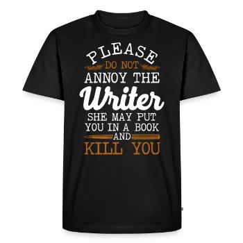 Writing Novel Writer & Published - Men's Premium Organic T-Shirt - black - Front - Nico (187cm)