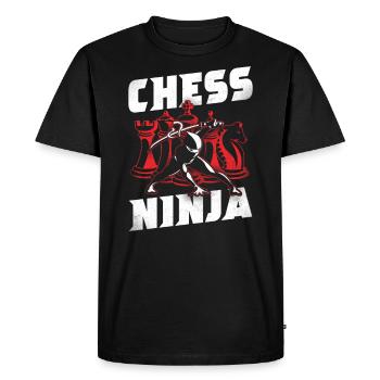 Joueur d’échecs Pièce d’échecs Vintage - T-shirt Premium bio Homme - noir - Devant - Nico (187cm)