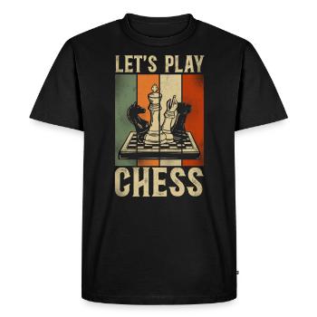 Joueur d’échecs Pièce d’échecs Vintage - T-shirt Premium bio Homme - noir - Devant - Nico (187cm)