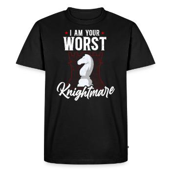 Joueur d’échecs Pièce d’échecs Vintage - T-shirt Premium bio Homme - noir - Devant - Nico (187cm)