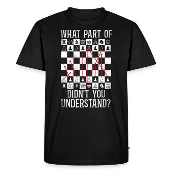 Joueur d’échecs Pièce d’échecs Vintage - T-shirt Premium bio Homme - noir - Devant - Nico (187cm)