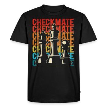 Joueur d’échecs Pièce d’échecs Vintage - T-shirt Premium bio Homme - noir - Devant - Nico (187cm)