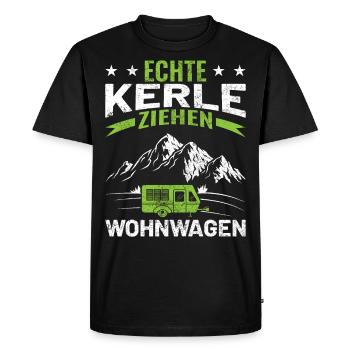 Echte Kerle ziehen Wohnwagen - Männer Premium Bio T-Shirt - Schwarz - Vorne - Nico (187cm)