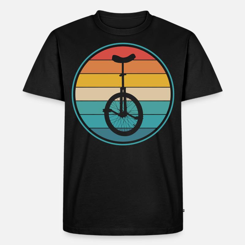Einrad Retro - Männer Premium Bio T-Shirt - Schwarz