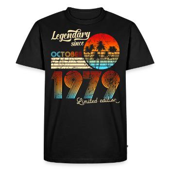 Anniversaire Légendaire DePuis Octobre 1978 Cadeau - T-shirt Premium bio Homme - noir - Devant - Nico (187cm)