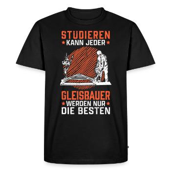 Gleisbauer studieren Weichenmechaniker Gleisbau - Männer Premium Bio T-Shirt - Schwarz - Vorne - Nico (187cm)