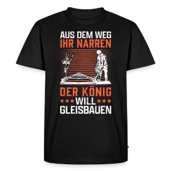Gleisbauer aus dem Weg Weichenmechaniker Gleisbau - Männer Premium Bio T-Shirt - Schwarz - Vorne - Nico (187cm)