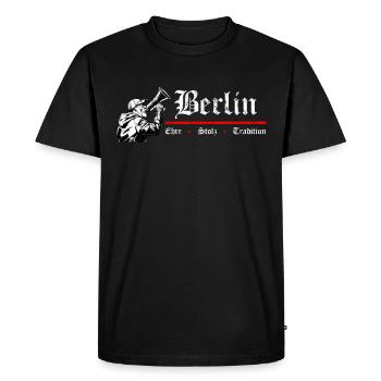 Berlin Ehre Stolz Tradition - Fussball - Männer Premium Bio T-Shirt - Schwarz - Vorne - Nico (187cm)