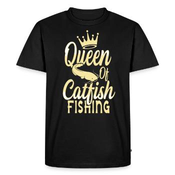 Queen of Catfish Fishing Königin Der Welsfischerei - Men's Premium Organic T-Shirt - black - Front - Nico (187cm)